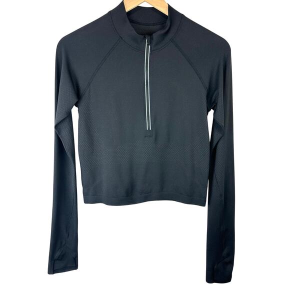 Lululemon Swiftly 2.0 Womens Size 8 Running Top 1/2 Zip Slim Fit Anti-Odor Black - Picture 5 of 10